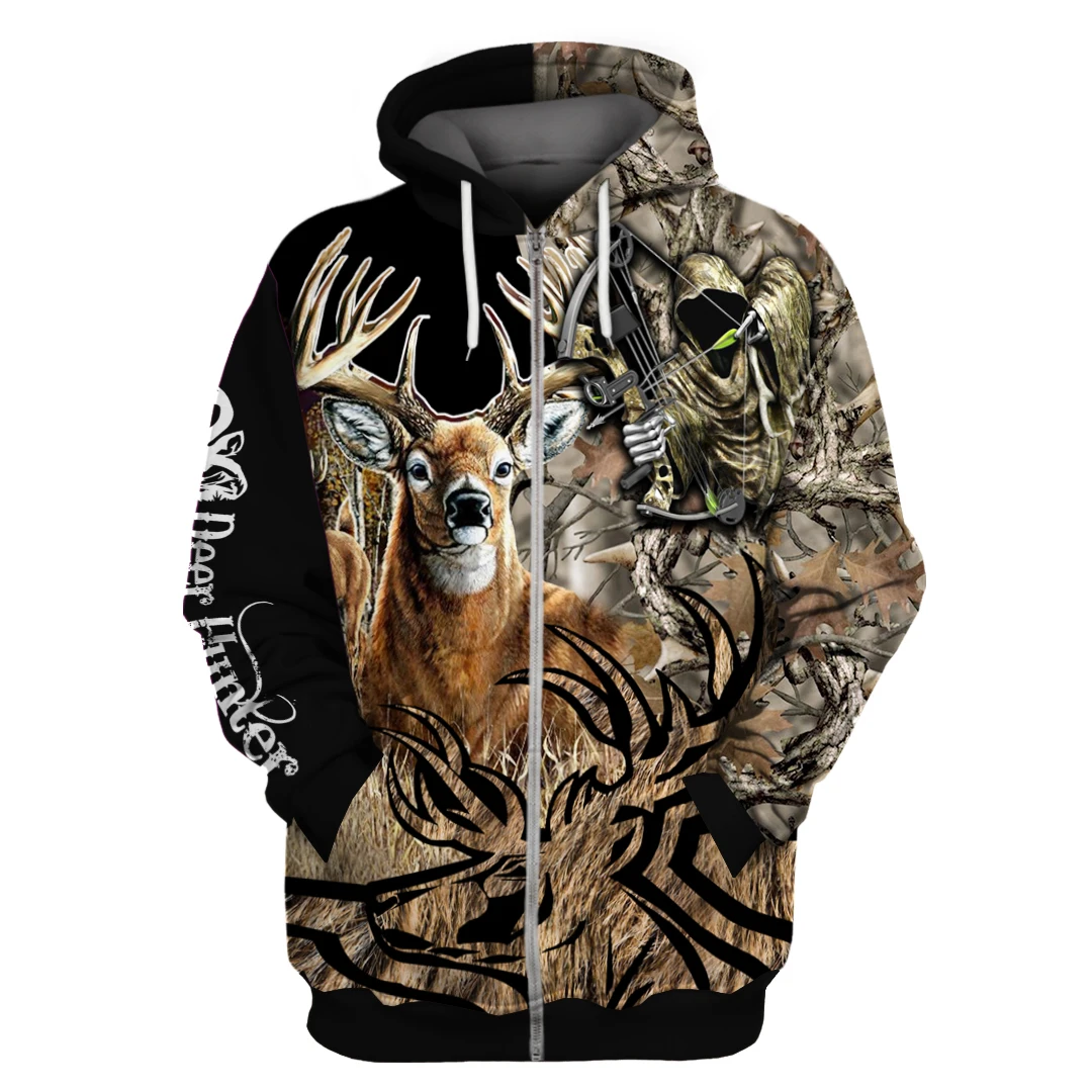 Love Deer Hunting Branded Unisex 3D Print Hoodie