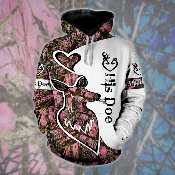 Deer Hunting His Doe Camouflage 3D Hoodie