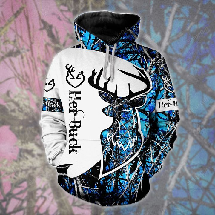 Deer Hunting Her Buck Camouflage 3D Hoodie