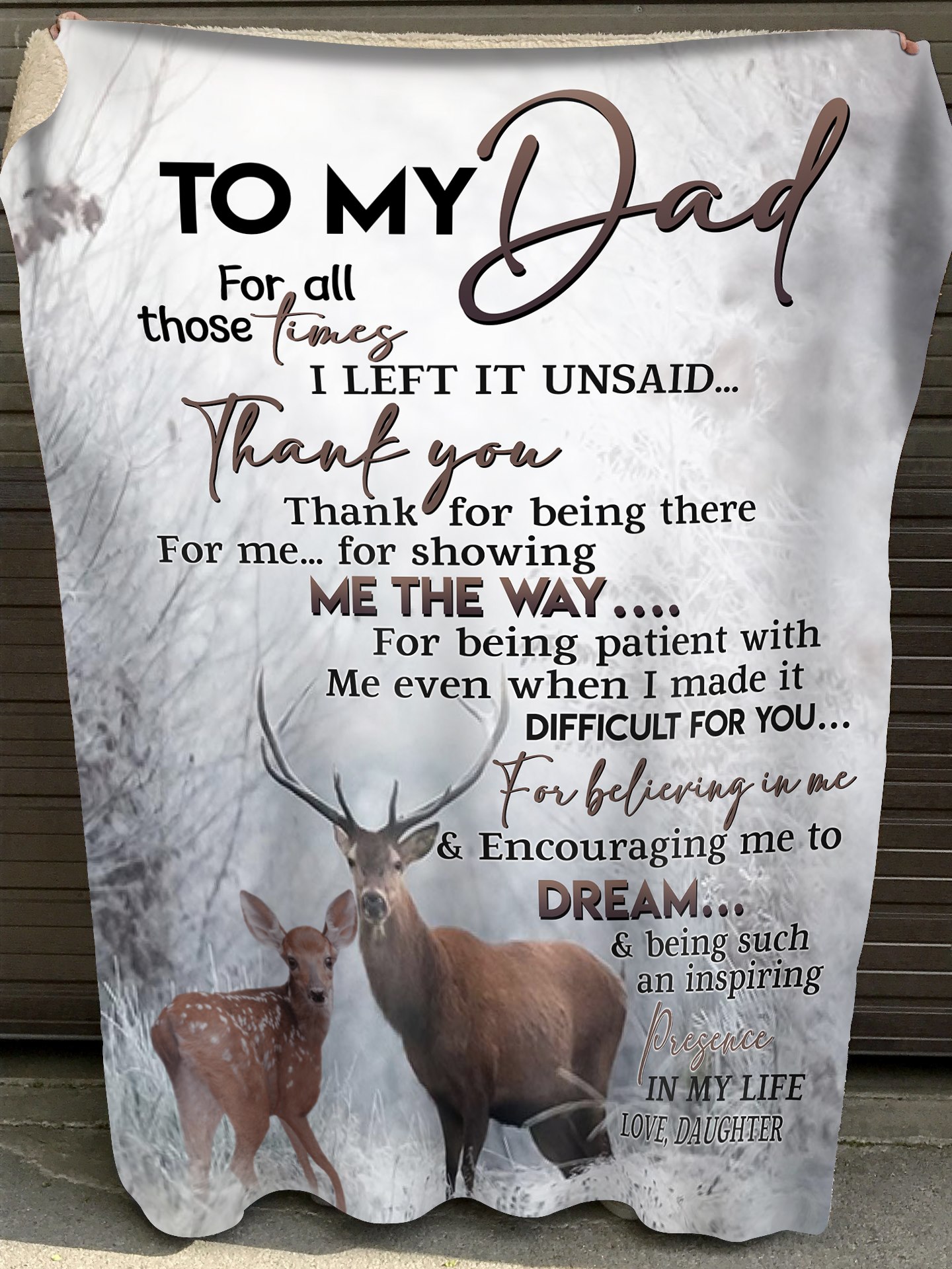 Love Deer Hunting From Daughter To Dad Meaningful Quote 3D Printed Gift Quilt