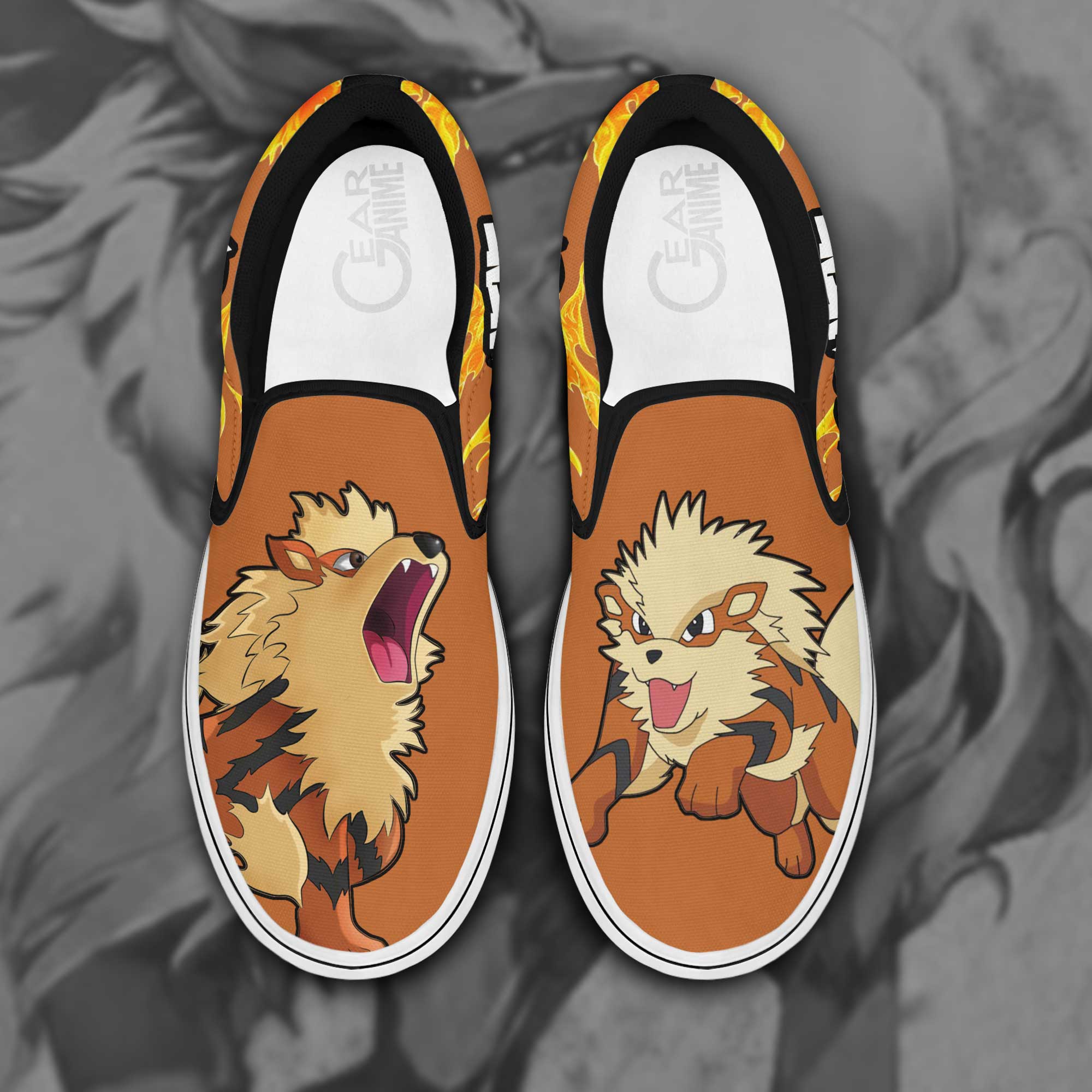 Arcanine Slip On Sneakers Pokemon Custom Anime Shoes