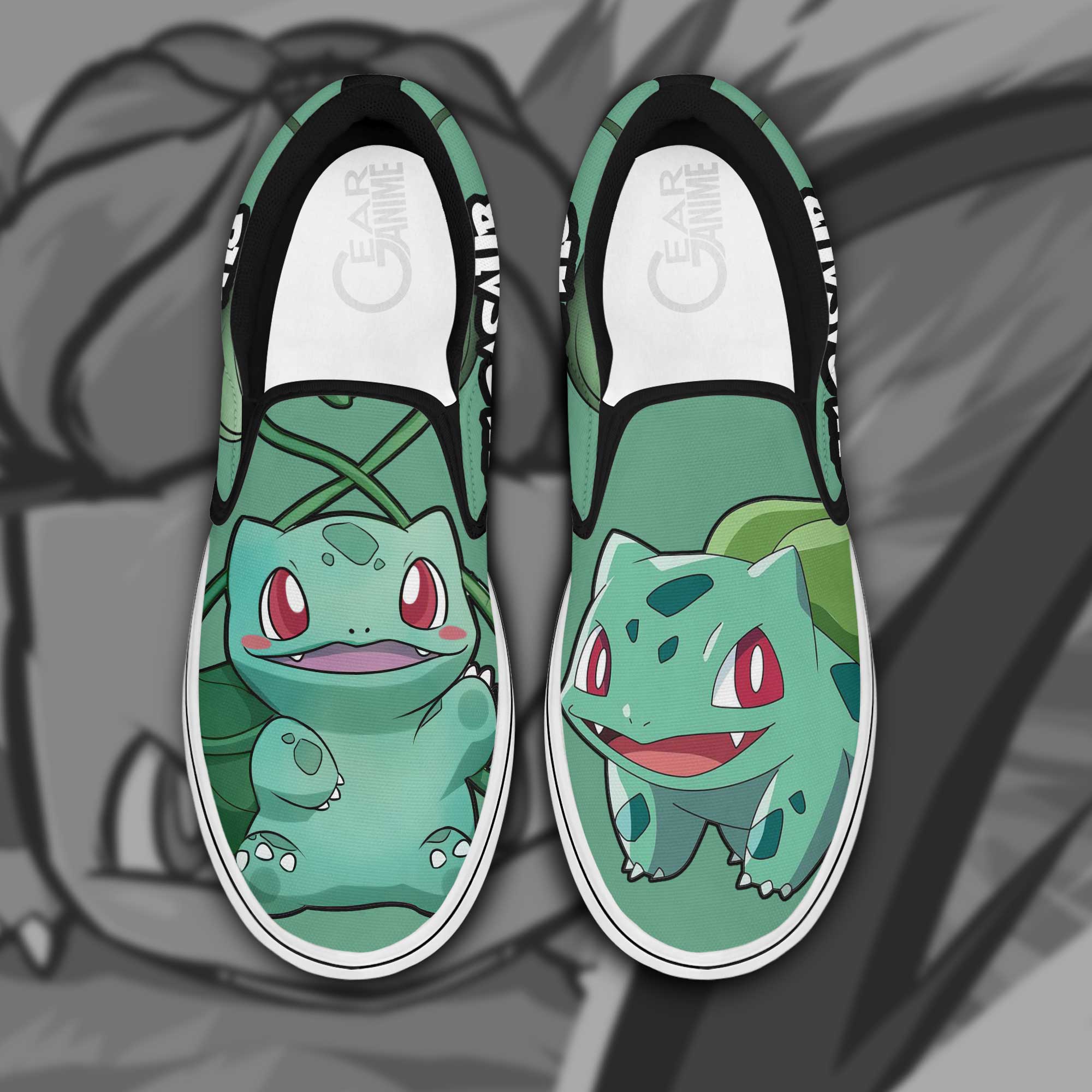 Bulbasaur Slip On Sneakers Pokemon Custom Anime Shoes