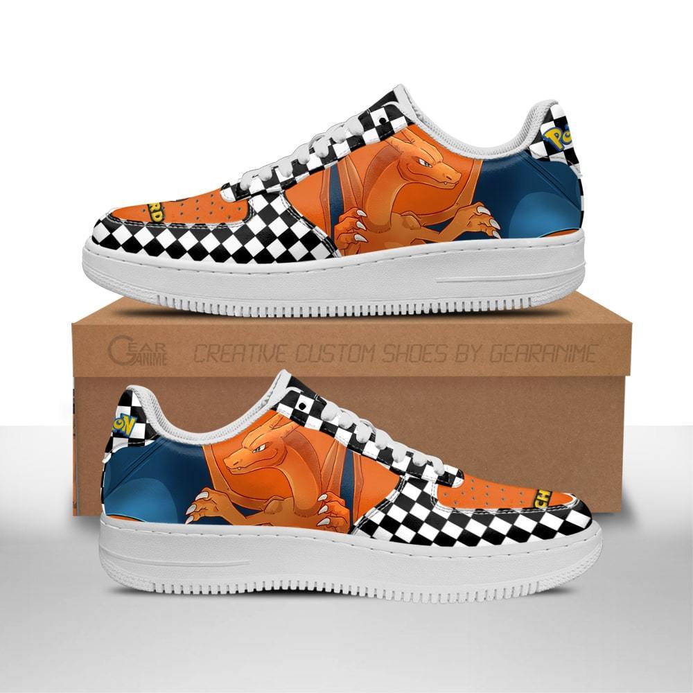 Charizard Sneakers Checkerboard Pokemon Custom Shoes