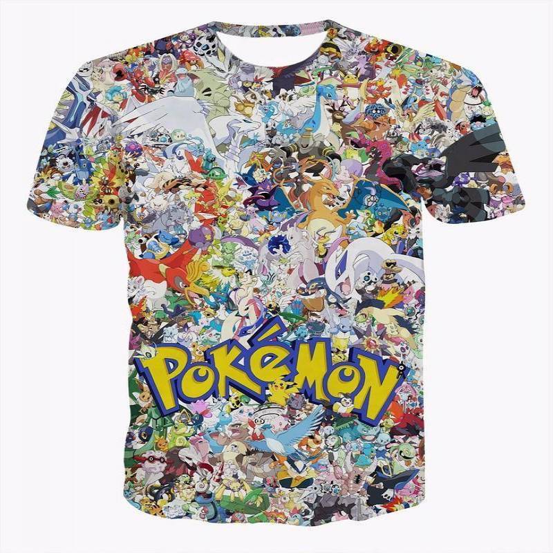 Gotta Catch ‘Em All Cute Pokemon Go Anime Characters 3D T-Shirt