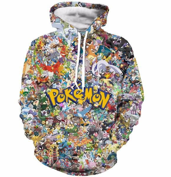 Gotta Catch ‘Em All Cute Pokemon Go Anime Characters 3D Hoodie