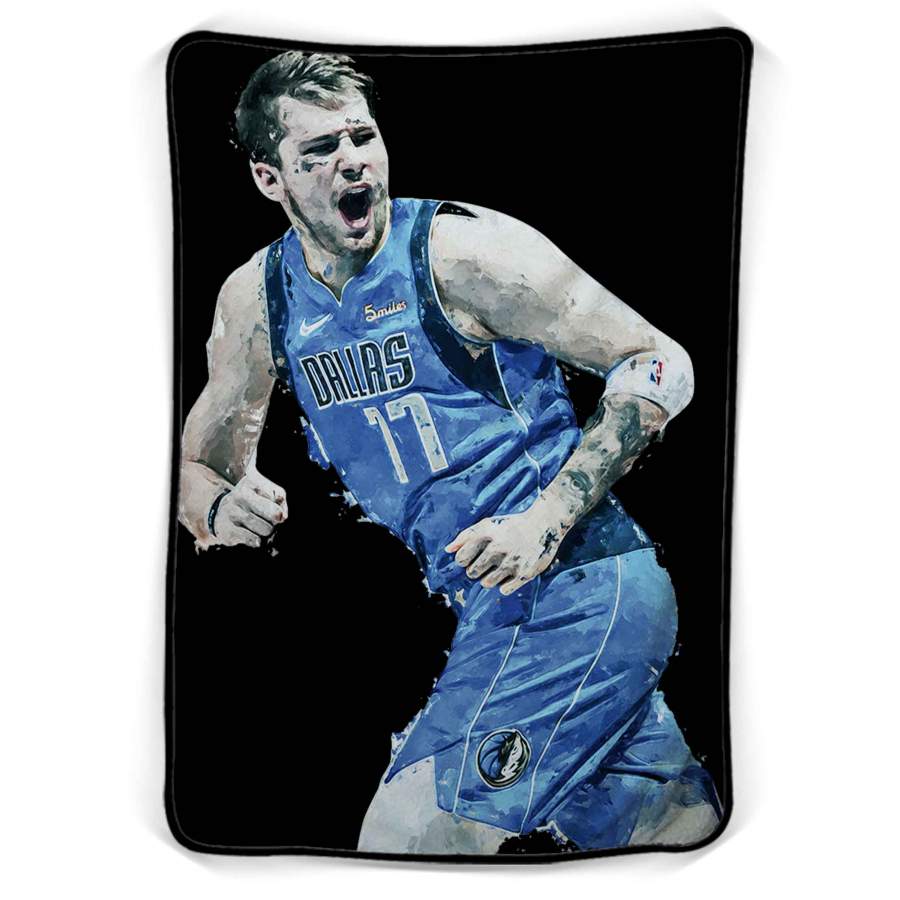 Luka Doncic Dallas Mavericks Art Natural Fleece Blanket