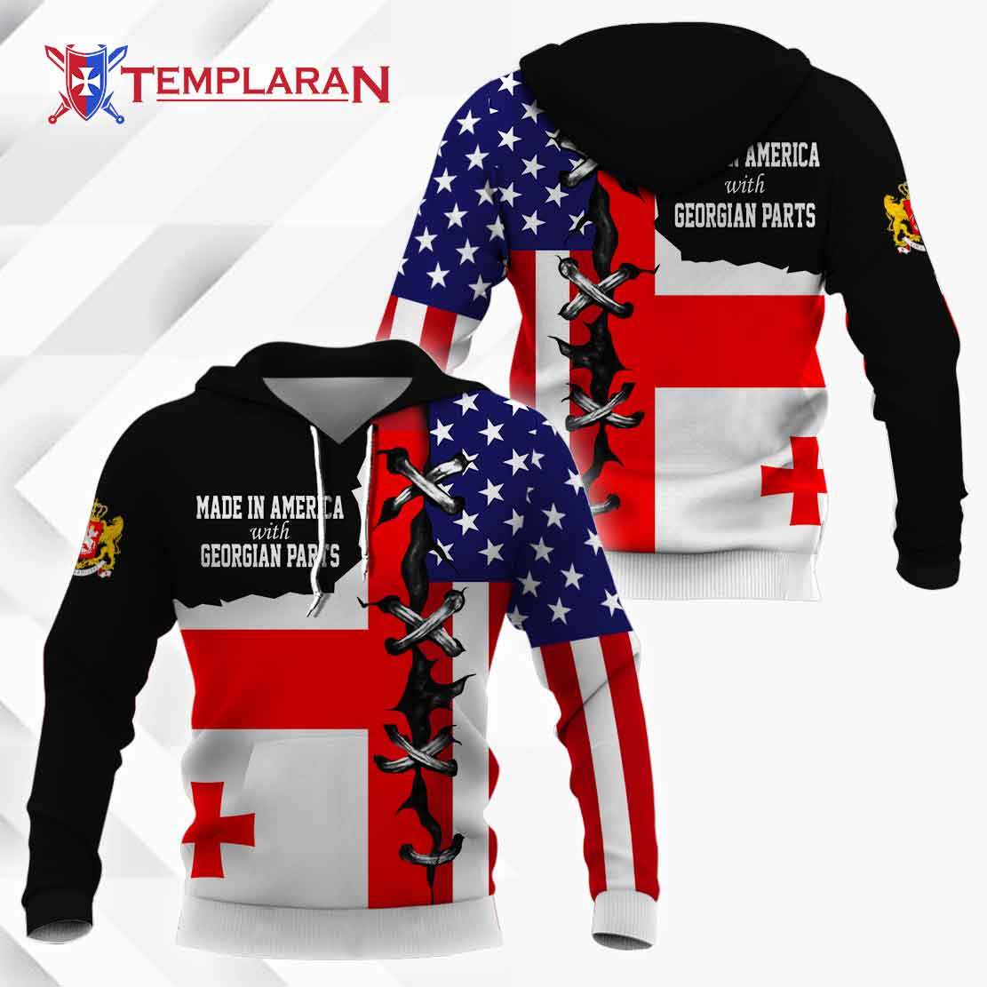 Georgian Nationality Hoodie 3D Full Printing