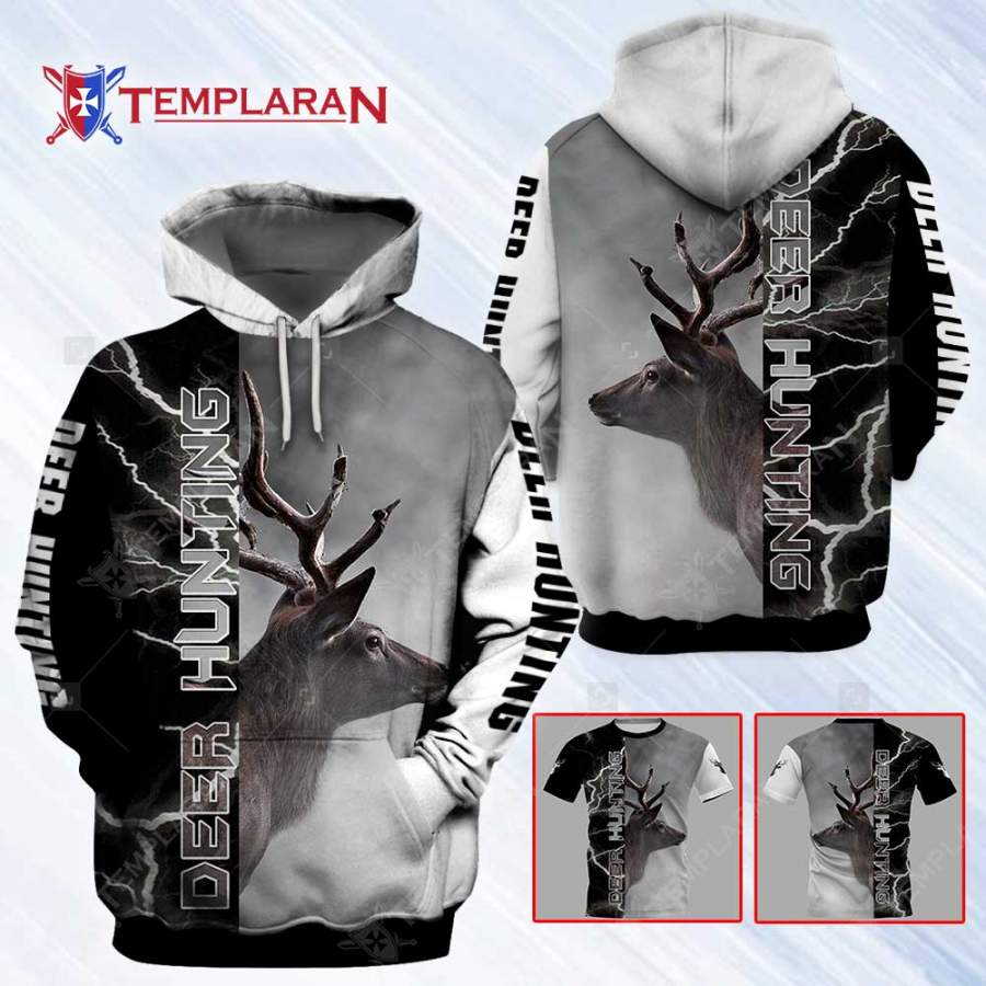 Deer Hunting 3D Full Printing Hoodie and Unisex Tee