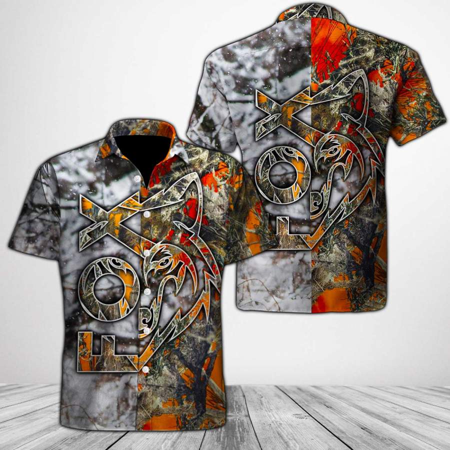 Fox Hunting Button Shirt 3D Full Printing