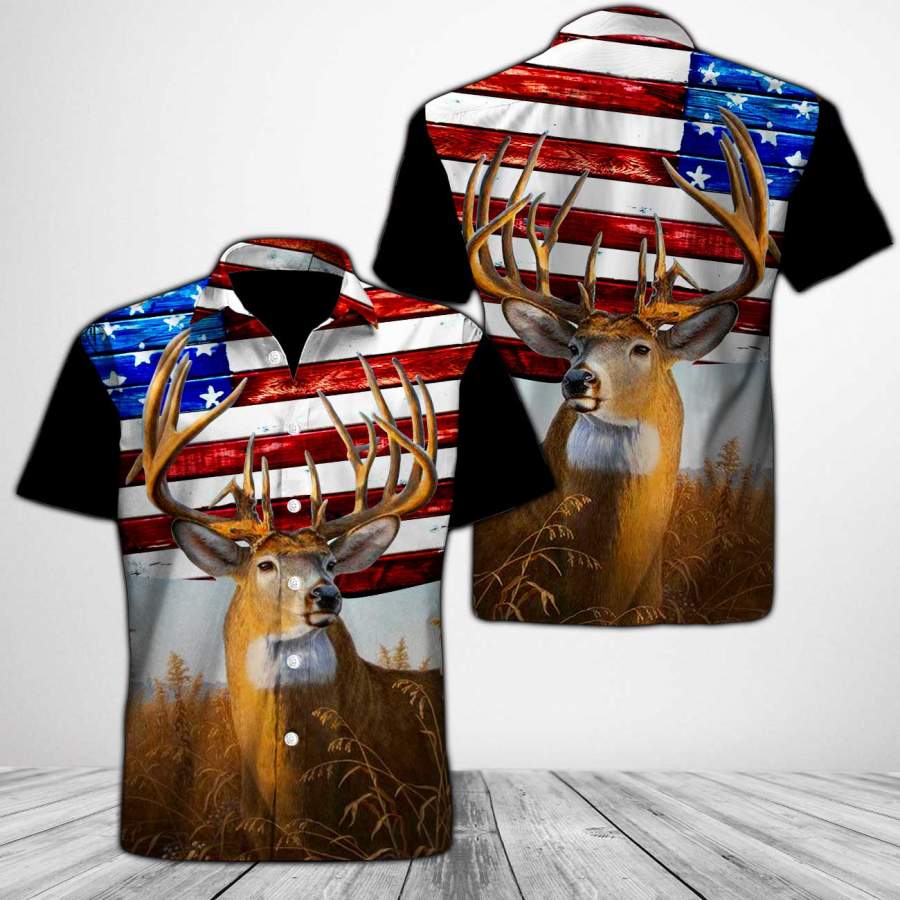 Deer Hunting Button Shirt 3D Full Printing