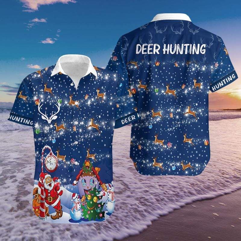 Felacia [Hawaii Shirt] Christmas Deer Hunting-ZX0834