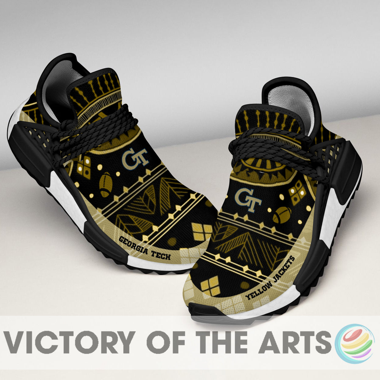 Amazing Pattern Human Race Georgia Tech Yellow Jackets Shoes For Fans