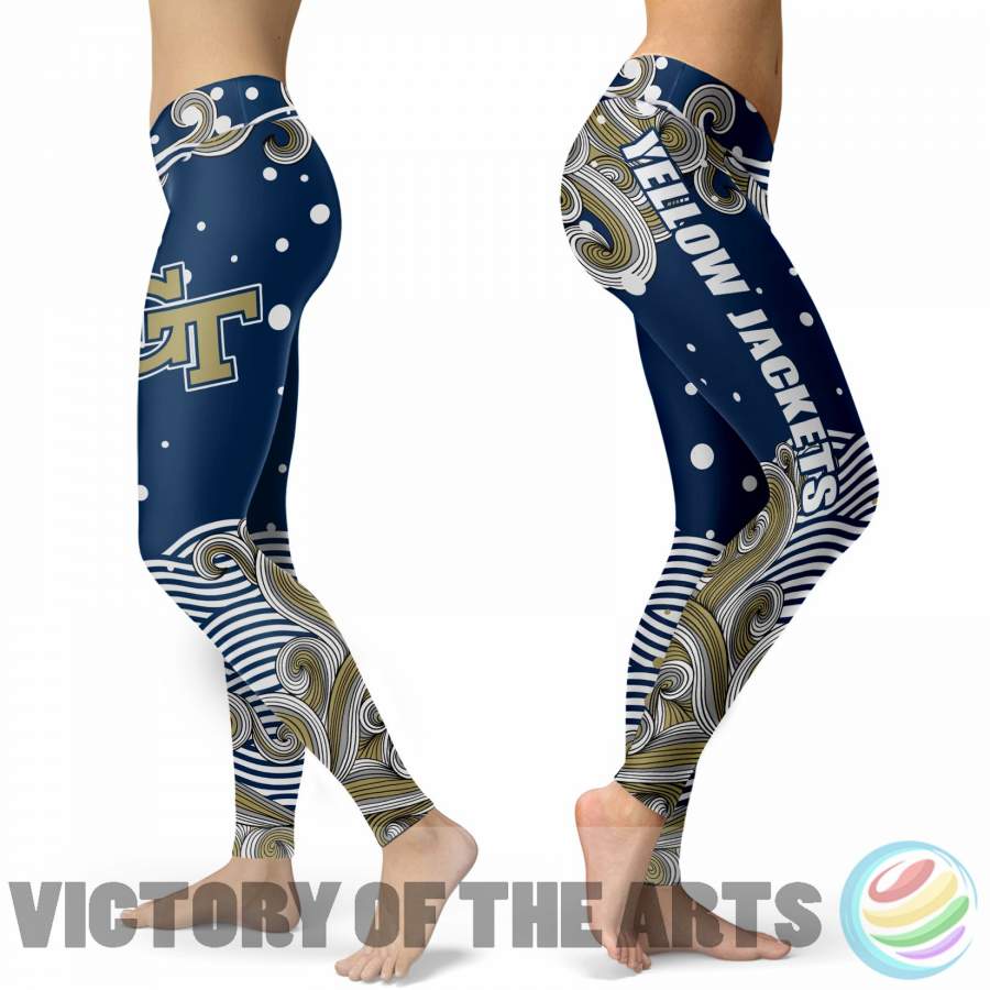 Great Summer With Wave Georgia Tech Yellow Jackets Leggings