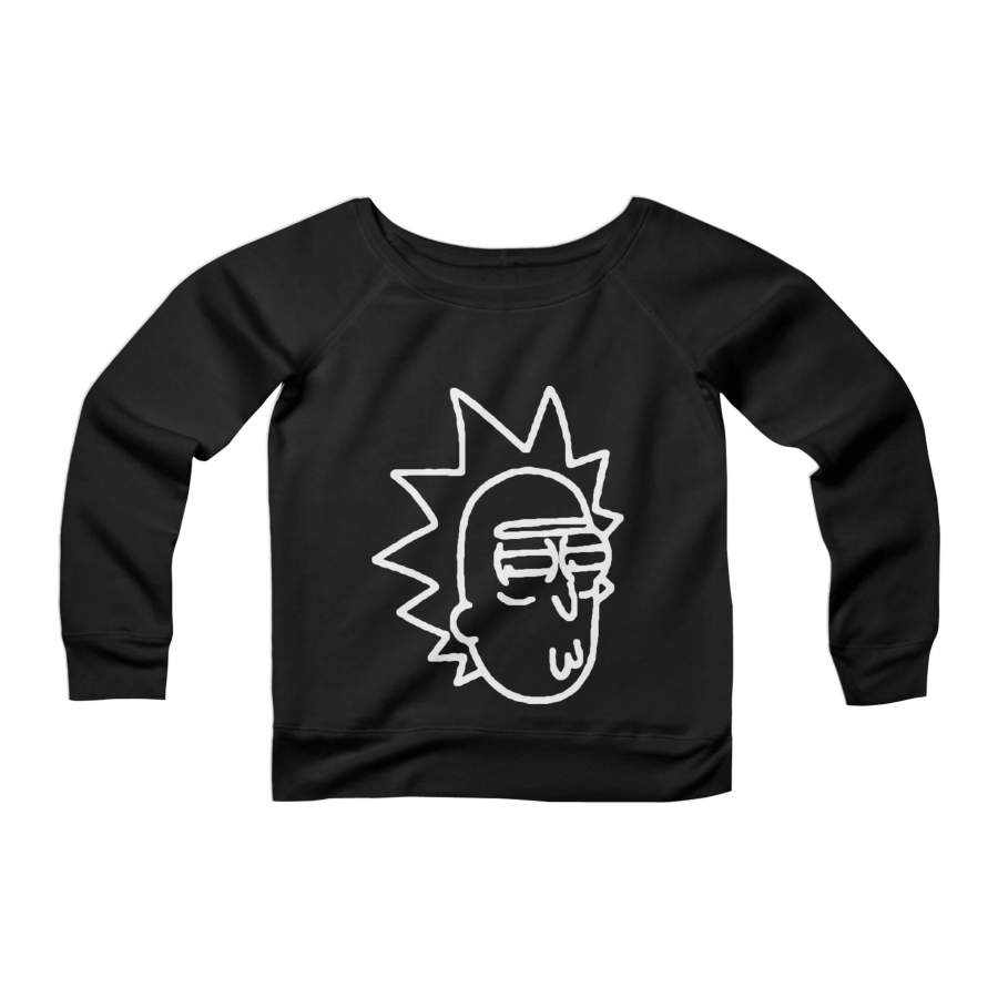 Rick Sanchez Rick And Morty Justin Roiland Mr Poopy Butthole Drunk Drool Pocket CPY Womans Wide Neck Sweatshirt Sweater