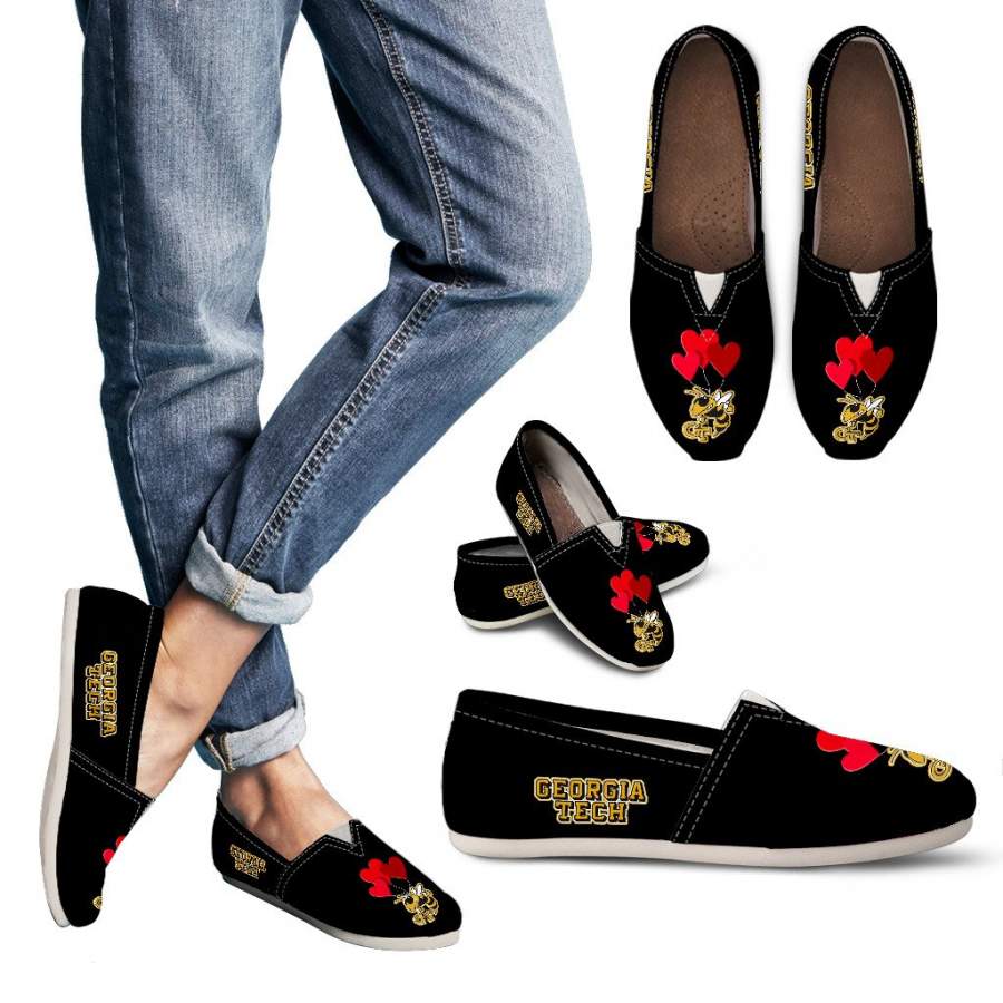 Lovely Heart Balloon Beautiful Logo Georgia Tech Yellow Jackets Casual Shoes