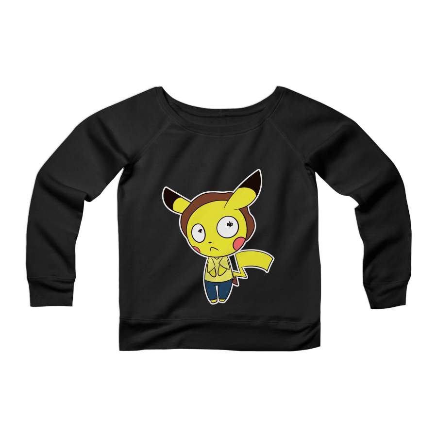 Morty Chu Rick And Morty Pikachu Pokemon CPY Womans Wide Neck Sweatshirt Sweater