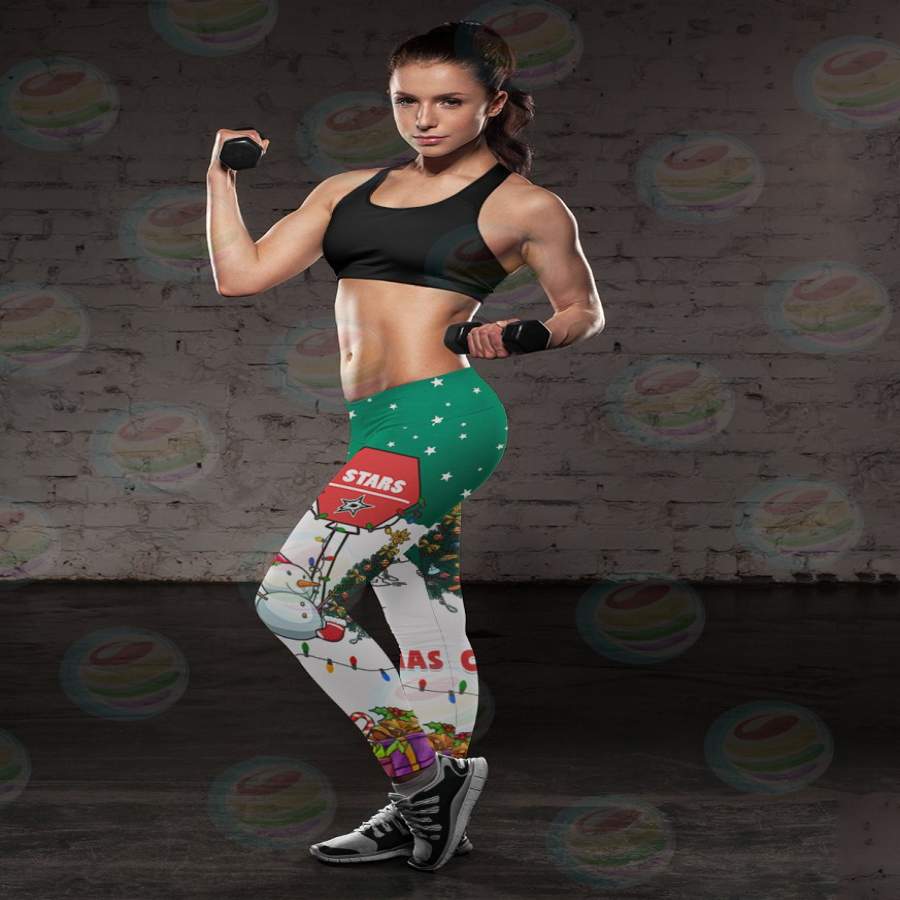 Funny Merry Christmas Dallas Stars Leggings 2019