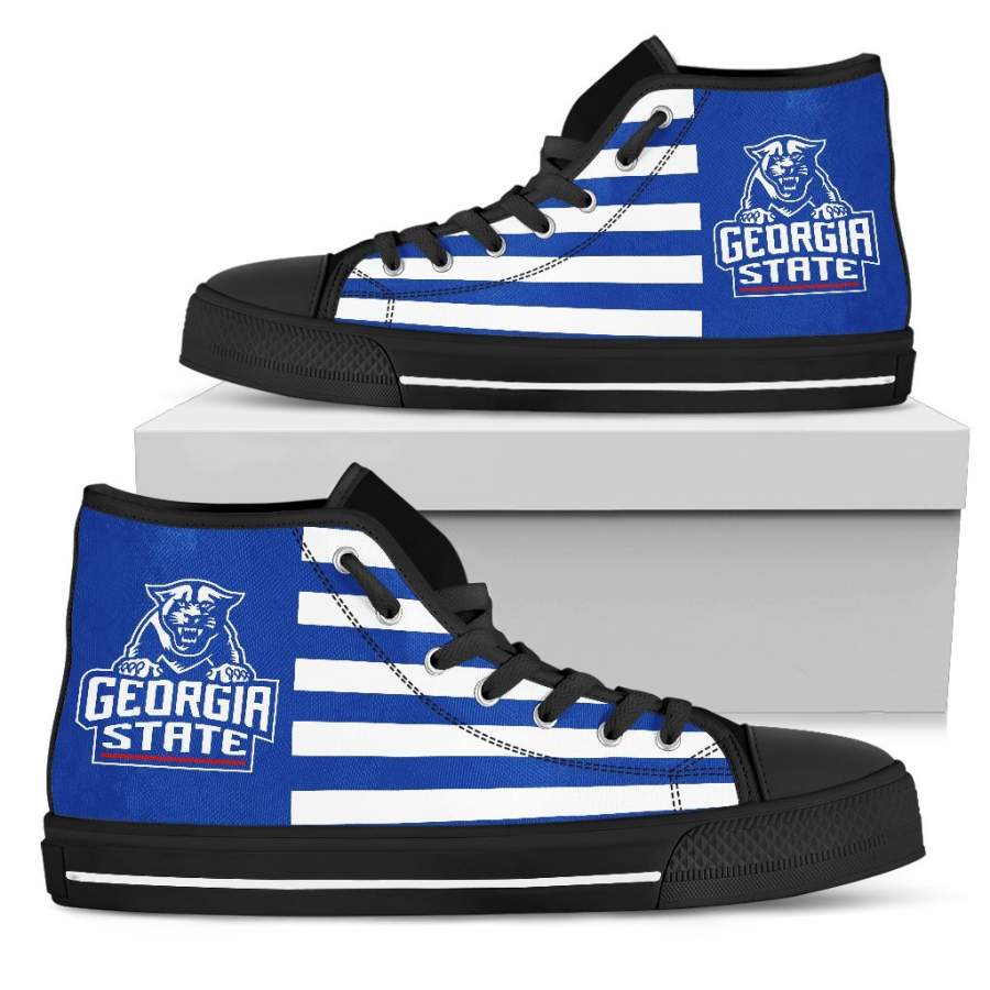 American Flag Georgia State Panthers High Top Shoes