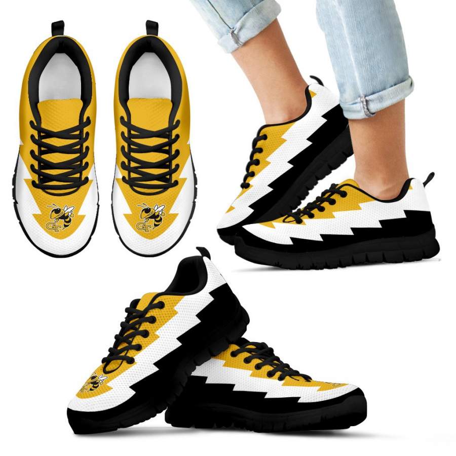 Nice Georgia Tech Yellow Jackets Sneakers Jagged Saws Creative Draw