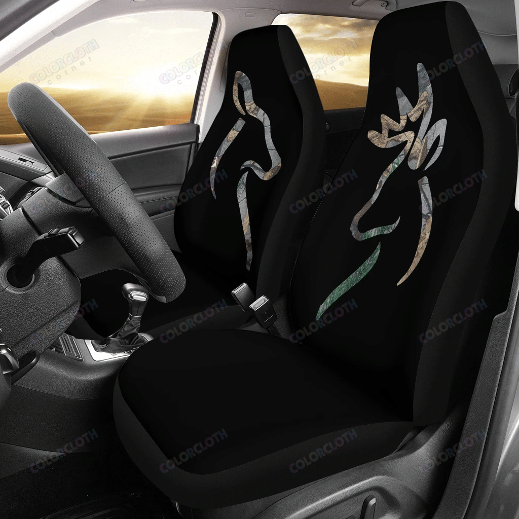 Couple Deer Hunting Symbol Black Car Seat Covers TV232834