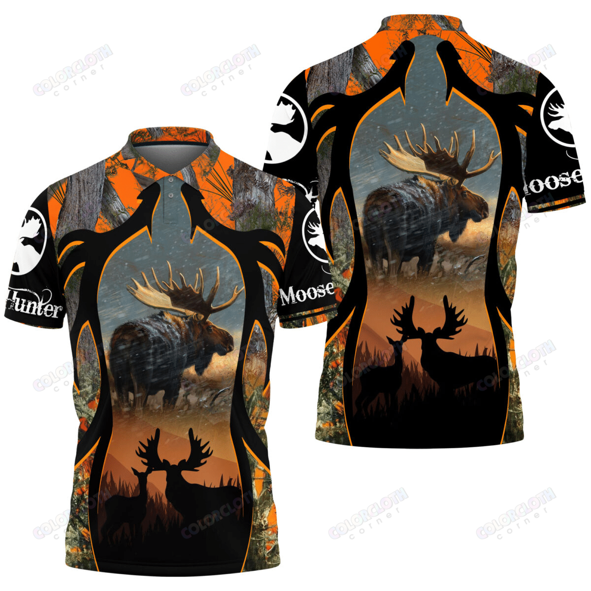 Moose Hunting Camo Polo Shirt TV117714