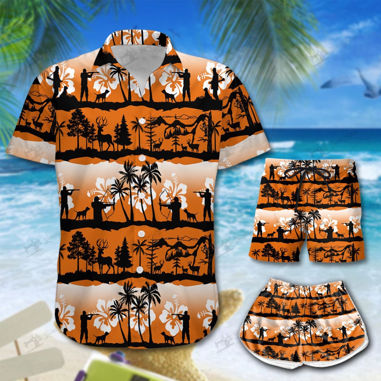 Deer Hunting Sunset Hawaii Men-Women Shirt & Shorts BIT21061514-BIO21061514