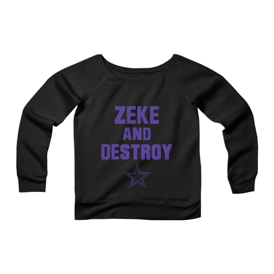 Feed The Zeke Ezekiel Elliott Dallas Cowboys Football Team Funny Humor CPY Womans Wide Neck Sweatshirt Sweater