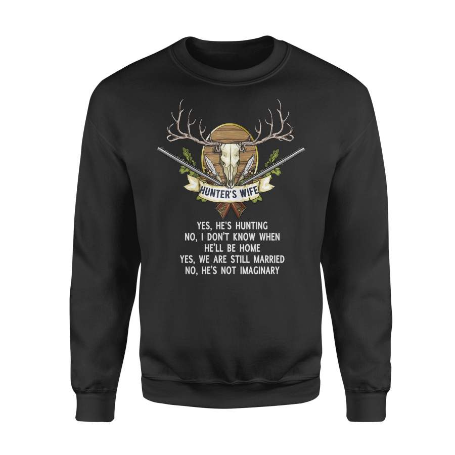 Funny Hunt Wife shirt for Womens Husband Partner Gone AWOL Hunting Poem Hunt Wife Sweatshirt