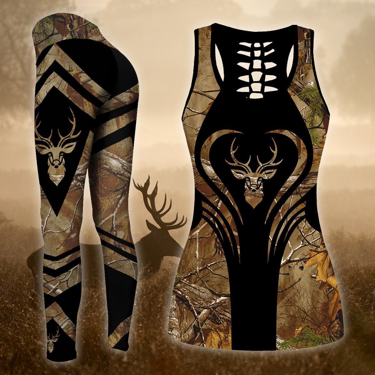 Hunting Deer Combo Hollow Tank & Legging Outfit 131