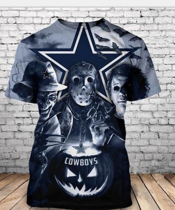 Jason Freddy Myers Dallas Cowboys Halloween All Over 3D T All Over print Hoodie, T-shirt, Sweater, Jacket