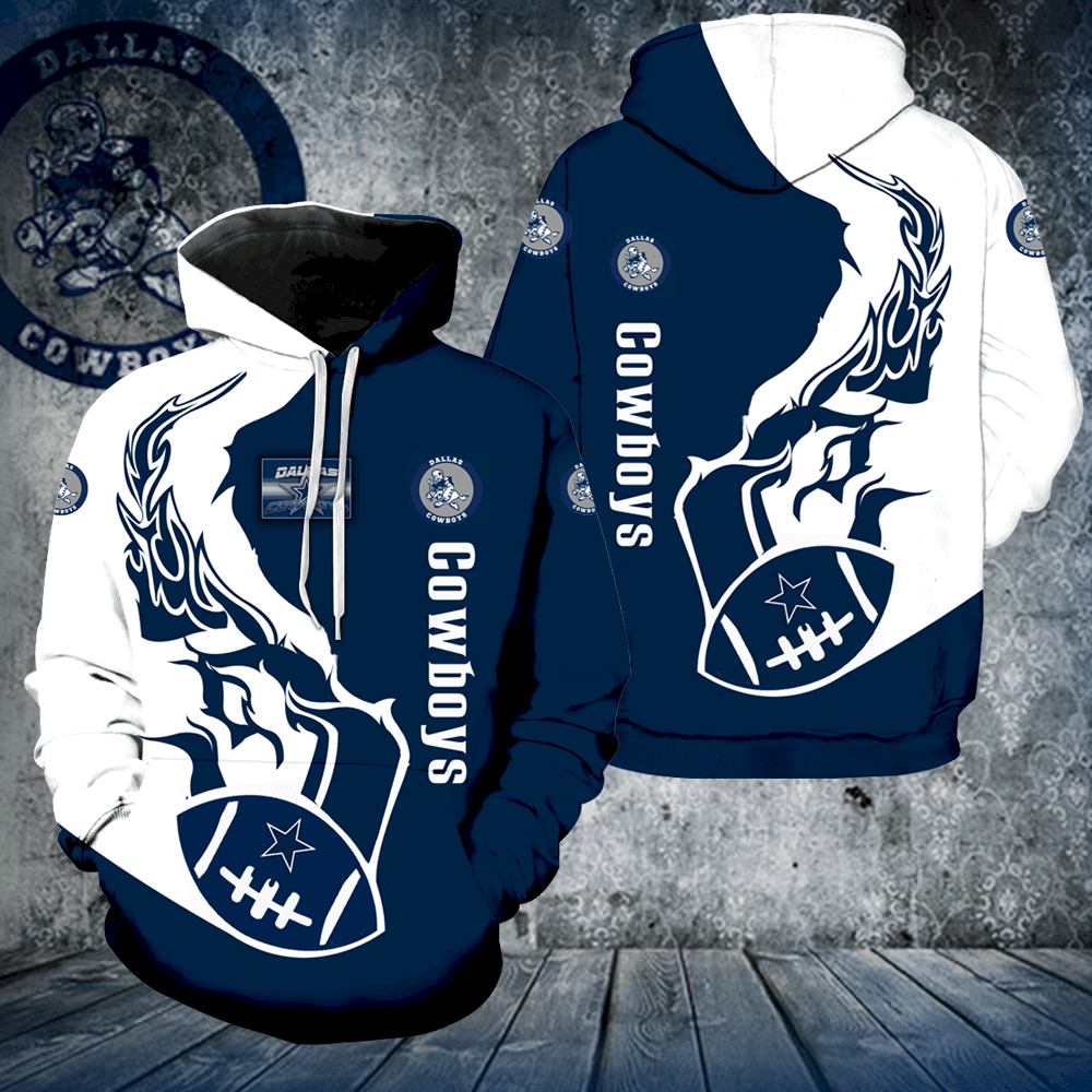 Dallas Cowboys Fire New V1187 3D Pullover Hoodie, Bomber Jacket, Sweatshirt, T-Shirt