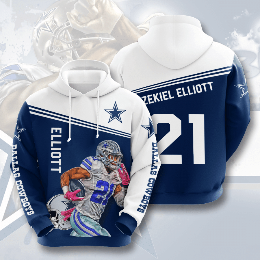 Ezekiel Elliott Dallas Cowboys Dallas Cowboys 3D Pullover Hoodie, Bomber Jacket, Sweatshirt, T-Shirt