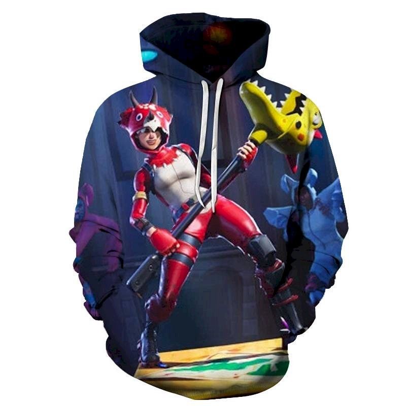 Fortnite Tri Cera Ops 3D Pullover Hoodie, Bomber Jacket, Sweatshirt, T-Shirt