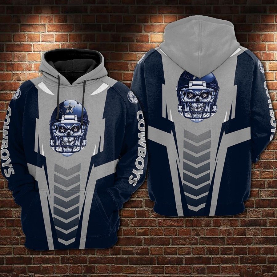 Dallas Cowboys Skull 3D Pullover Hoodie, Bomber Jacket, Sweatshirt, T-Shirt