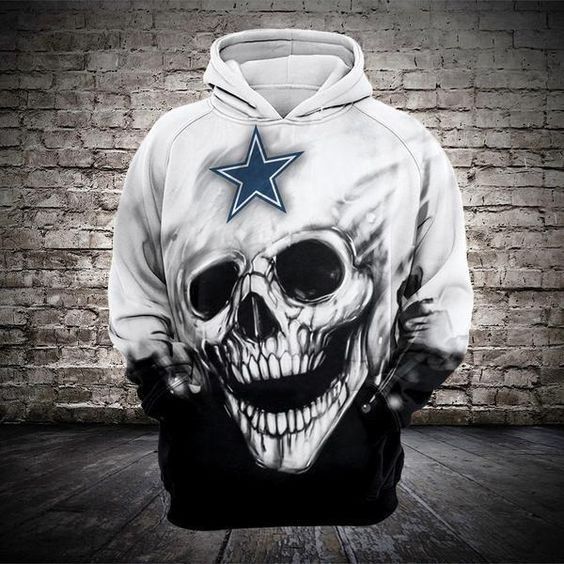 Dallas Cowboys Skull Star Dallas Cowboys Pullover 3D Pullover Hoodie, Bomber Jacket, Sweatshirt, T-Shirt