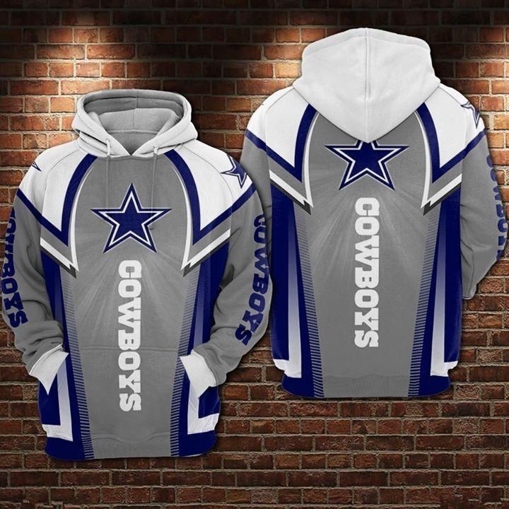 Dallas Cowboys Logo Unisex 3D Zip up Hoodie Jacket T-shirt