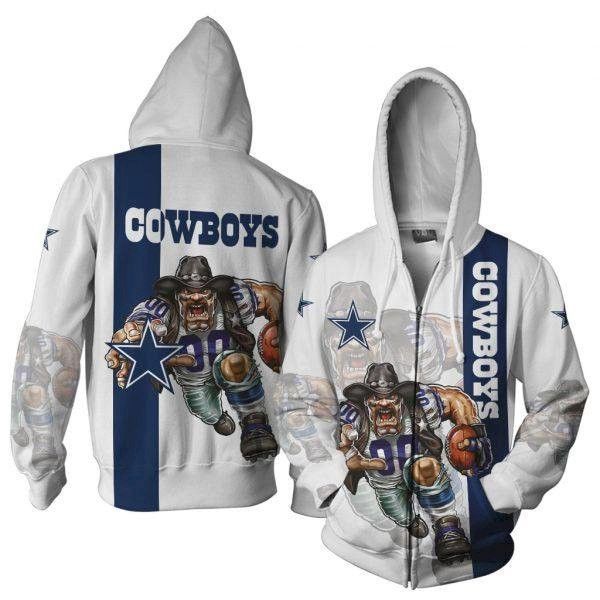 Dallas Cowboys Mens Mascot Ultra Cool Custom 3D Pullover Hoodie, Bomber Jacket, Sweatshirt, T-Shirt