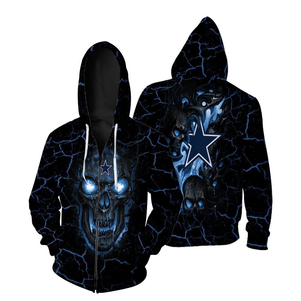 Dallas Cowboys Skull 3D All Over print Hoodie, T-shirt, Sweater, Jacket Jersey Zip Hoodie