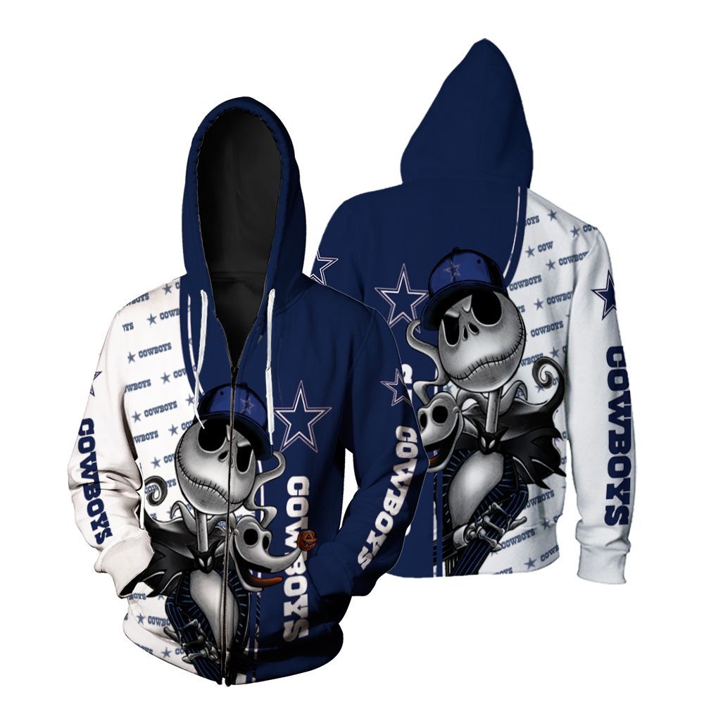 Dallas Cowboys Jack Skellington And Zero 3D All Over print Hoodie, T-shirt, Sweater, Jacket Jersey Zip Hoodie