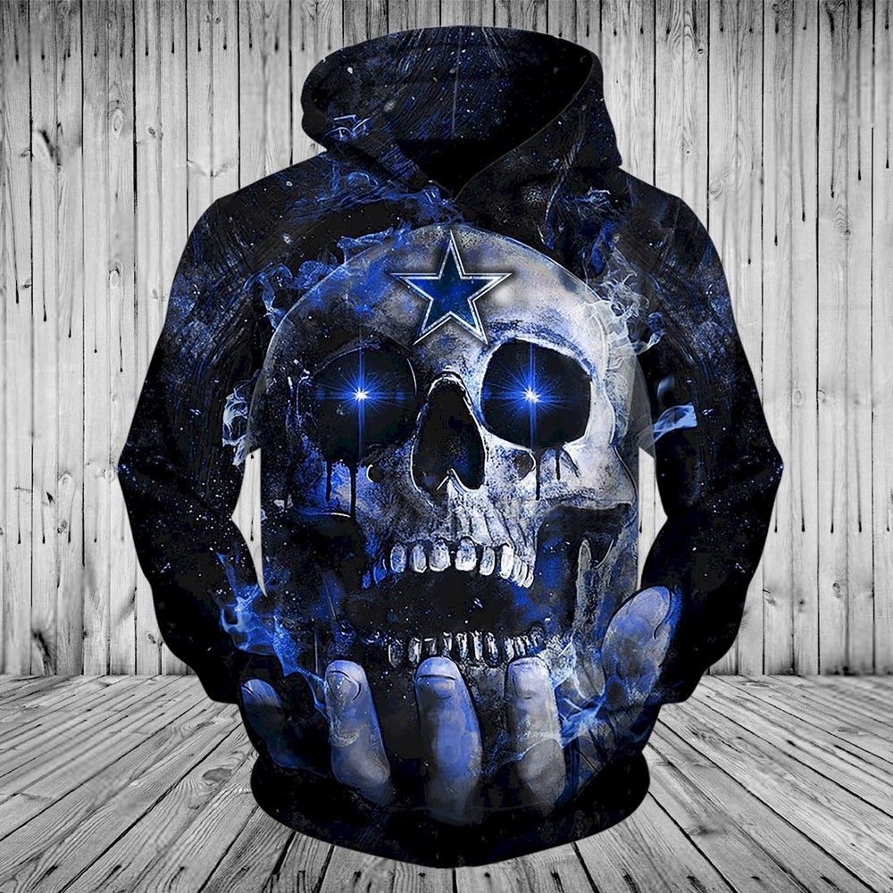 Dallas Cowboys New Skull Full S1561 3D Pullover Hoodie, Bomber Jacket, Sweatshirt, T-Shirt