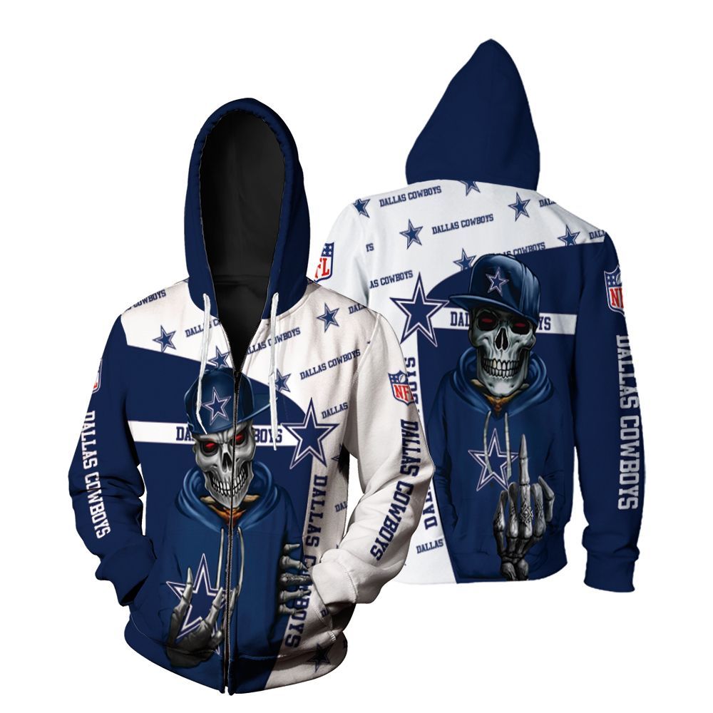 Dallas Cowboys Hip Hop Skull 3D All Over print Hoodie, T-shirt, Sweater, Jacket Jersey Zip Hoodie