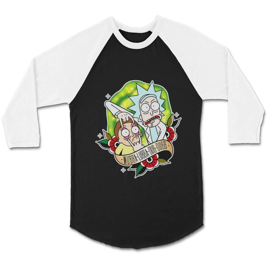 Rickmas Rick And Morty Inspired Christmas CPY Unisex 3/4 Sleeve Baseball Tee T-Shirt