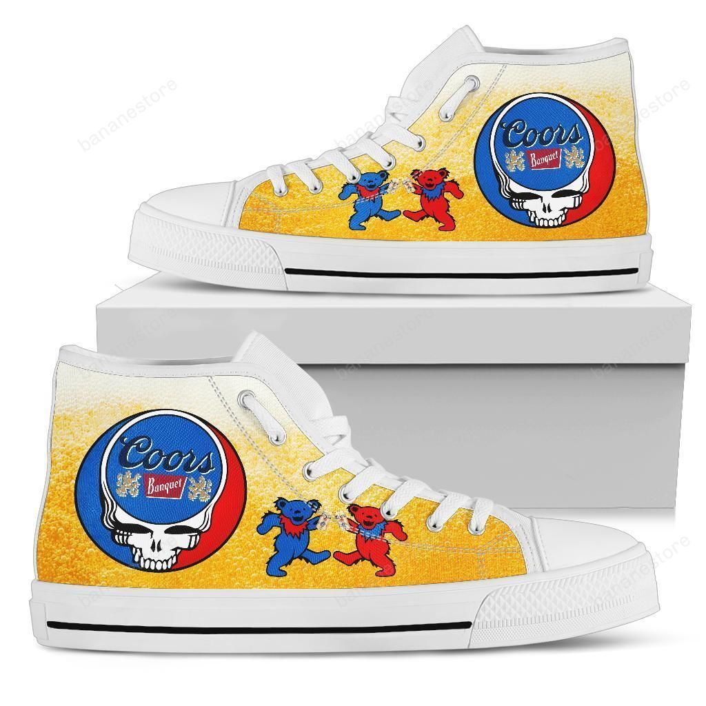 Coors Banquet Sneakers Grateful Dead High Top Shoes Beer Lover Pt19