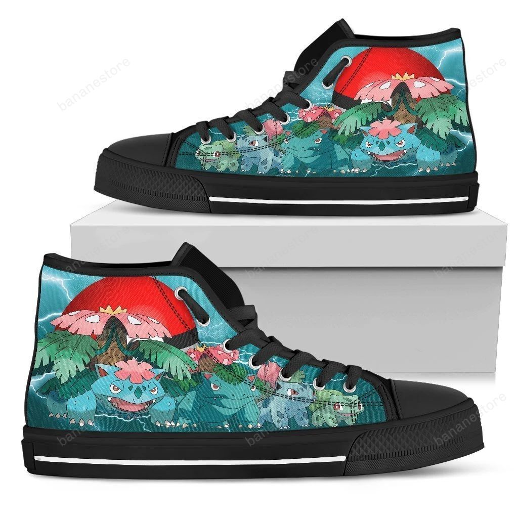 Bulbasaur Sneakers Pokemon High Top Shoes Fan Gift