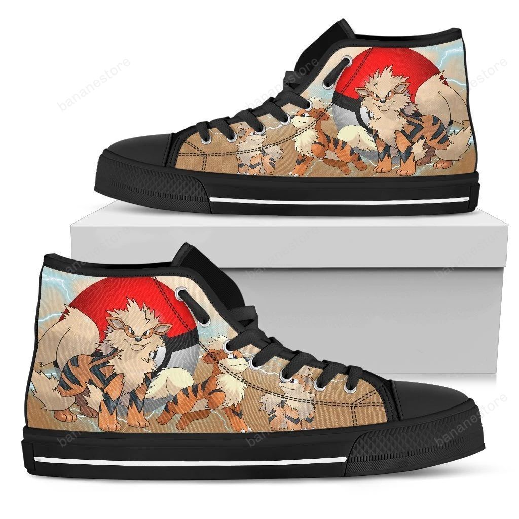 Arcanine Sneakers Pokemon High Top Shoes For Fan