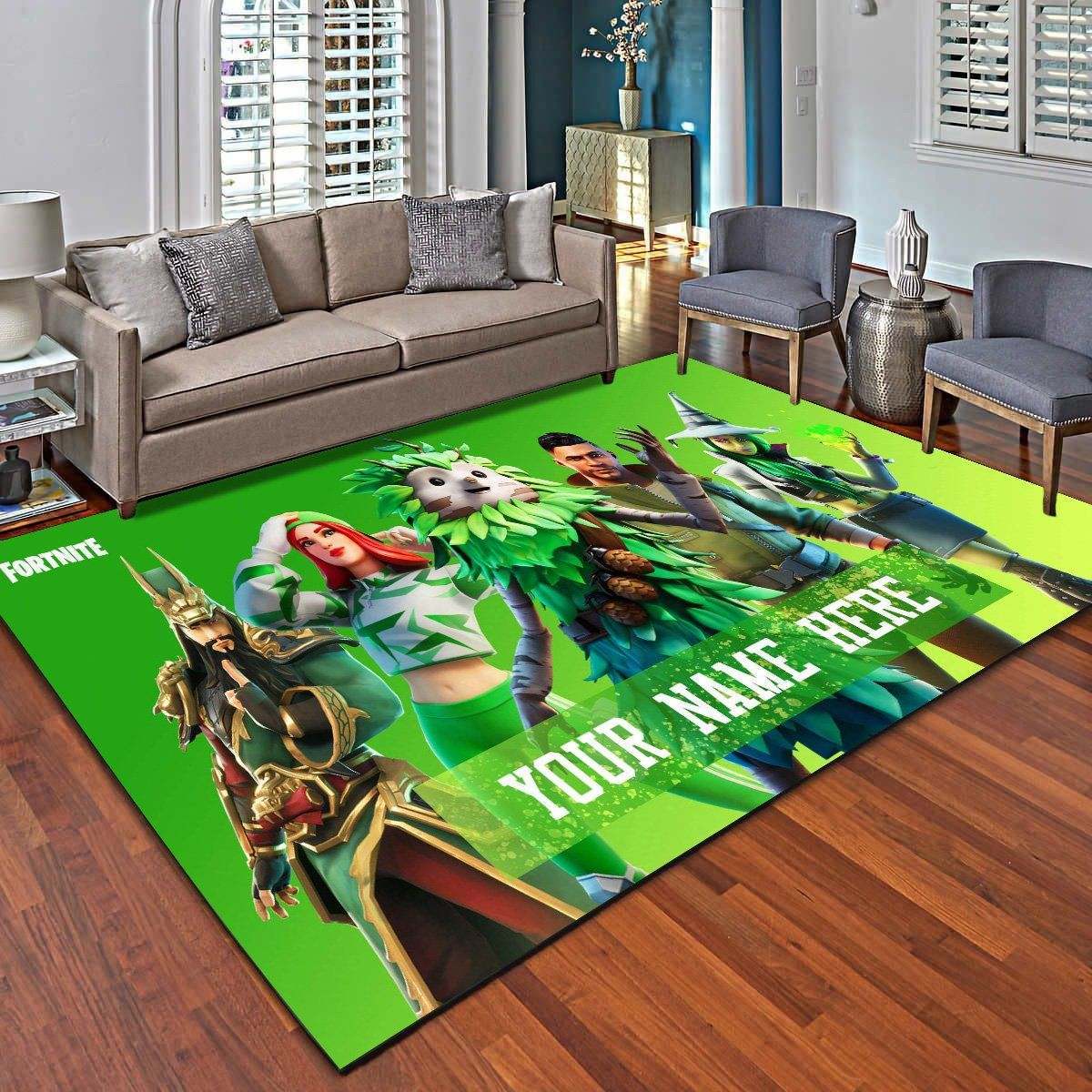 Fortnite Personalized Rug, Living Room Carpet – Customized Fan Cave Floor Mat