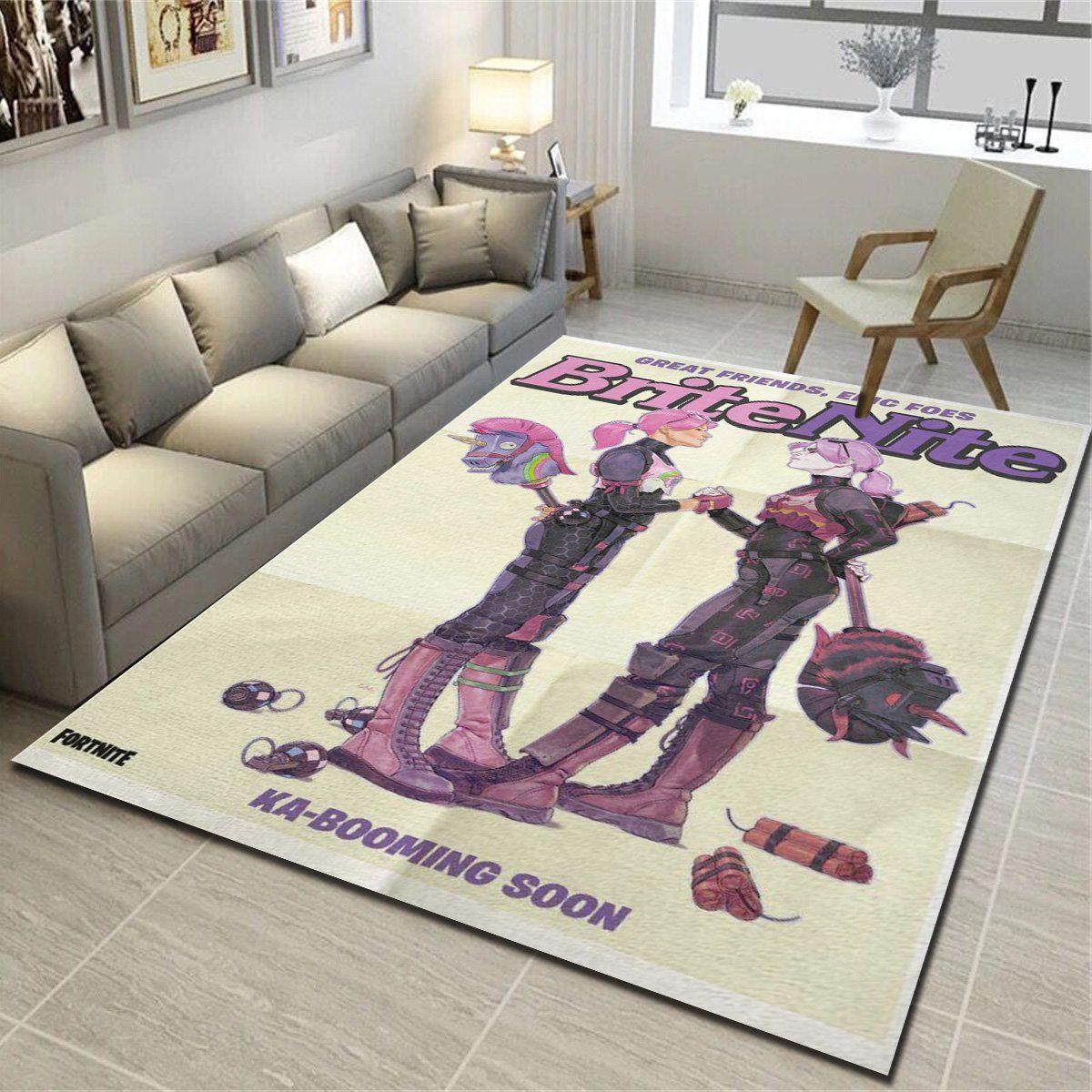 Fortnite Calum Watt Brite Nite Area Rug, Living Room Bedroom Carpet