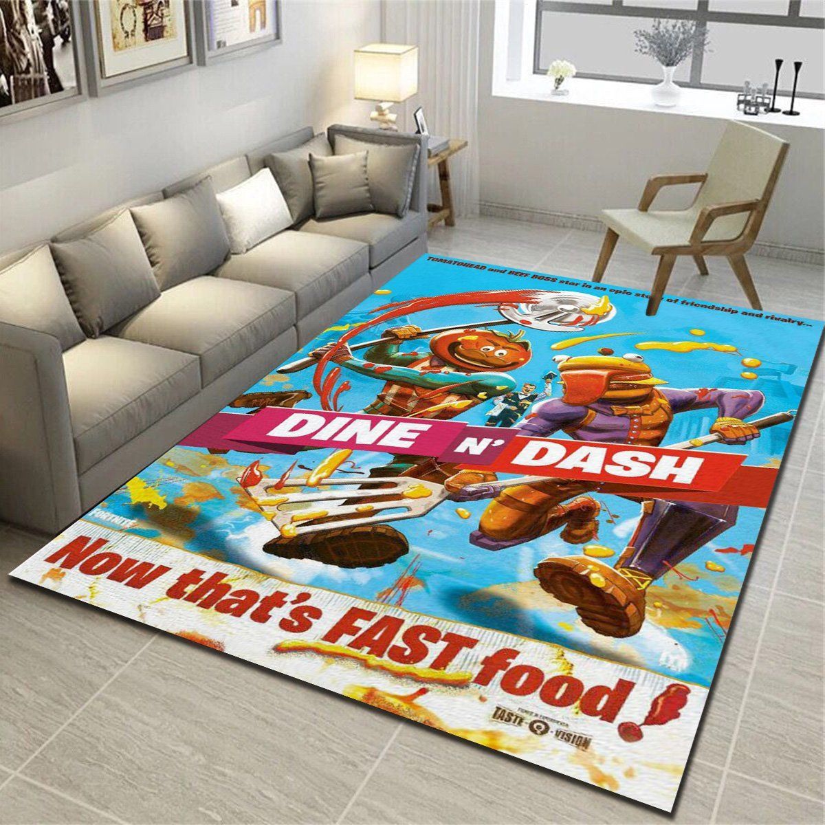 Fortnite Marco D Alfonso Dine N Dash Area Rug, Living Room Bedroom Carpet