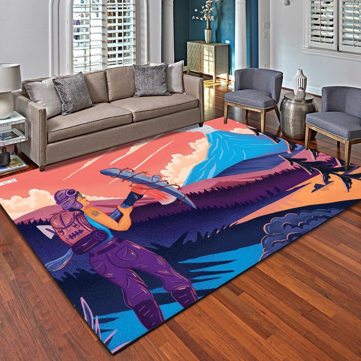 Fortnite Landscape Rugs, Living Room Carpet