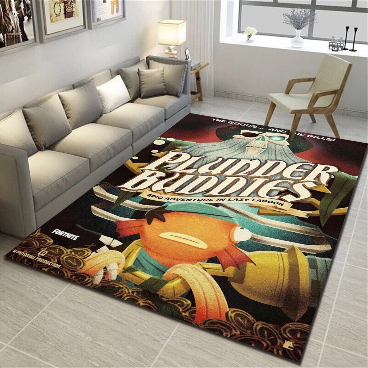 Fortnite Mark Borgions Plunder Buddies Rugs, Living Room Carpet